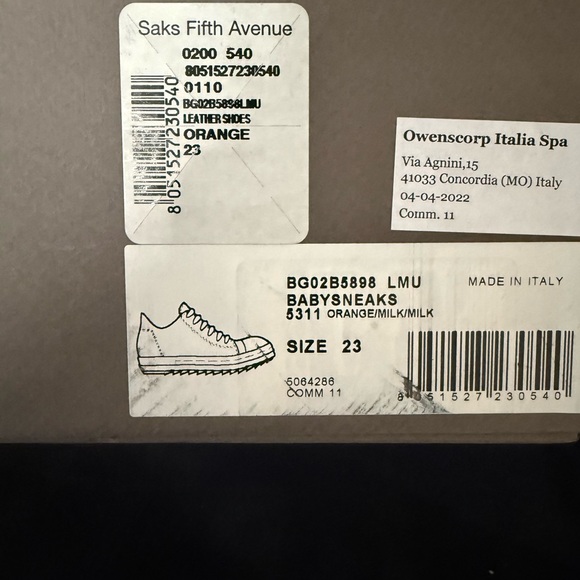 Orange Baby Sneakers - Picture 1 of 4